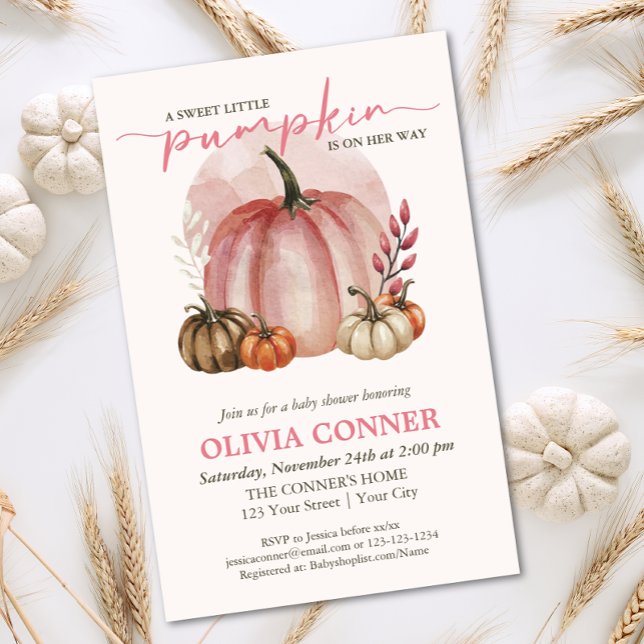 BUDGET Little Pumpkin Girl Baby Shower Invitation Flyer (Creator Uploaded)