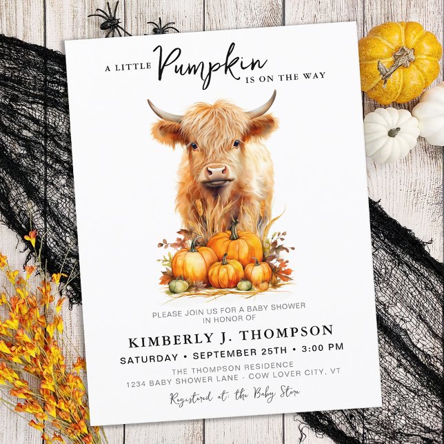 Budget Little Pumpkin Highland Cow Baby Shower (Creator Uploaded)