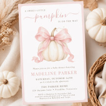 Budget Little Pumpkin Pink Bow Baby Girl Shower