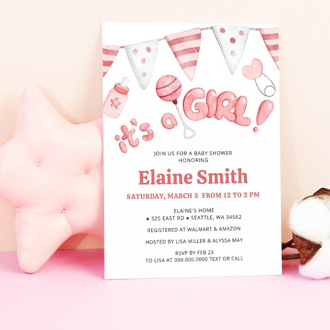 Budget Little Things Its a Girl Baby Shower (Cute Little Things Its a Girl Baby Shower Invitation)