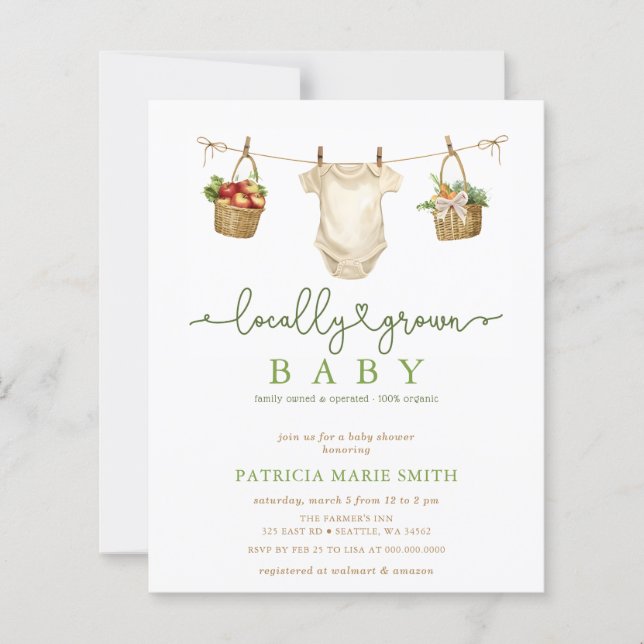 Budget Locally Grown Farmers Market Baby Shower (Front)