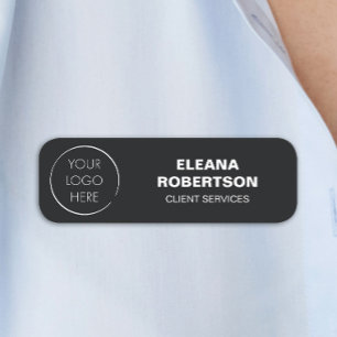 Budget Logo Business Identification Badge, Black Name Tag