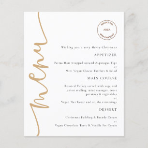 Budget Logo Gold Corporate Christmas Party Menu
