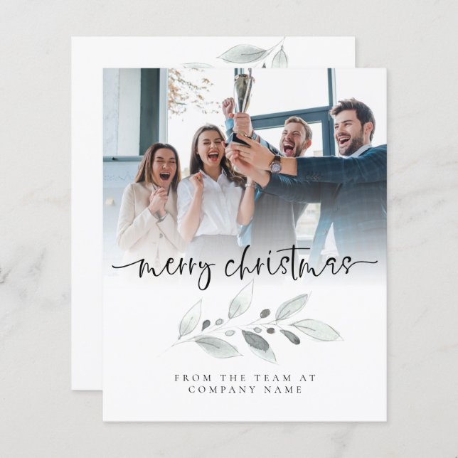Budget Logo Photo Company Foliage Merry Christmas (Front/Back)