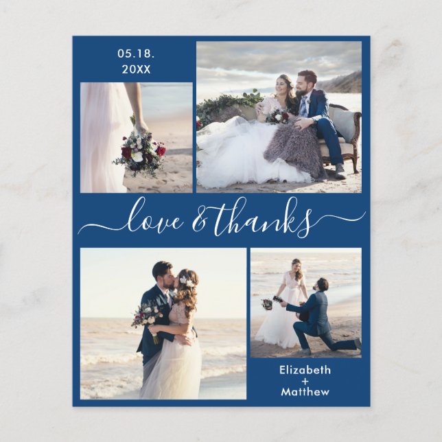Budget Love and Thanks Collage Wedding Thank You F Flyer (Front)