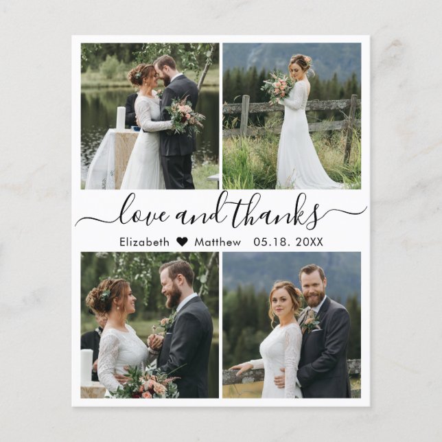 Budget Love and Thanks Collage Wedding Thank You Flyer (Front)