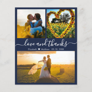 Budget Love and Thanks Navy Wedding Photo Collage