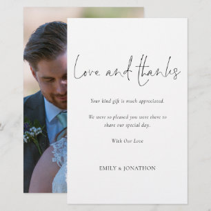 Budget Love and Thanks Script Photo Wedding