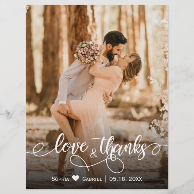 Budget Love and Thanks Wedding Thank You Card (Front)