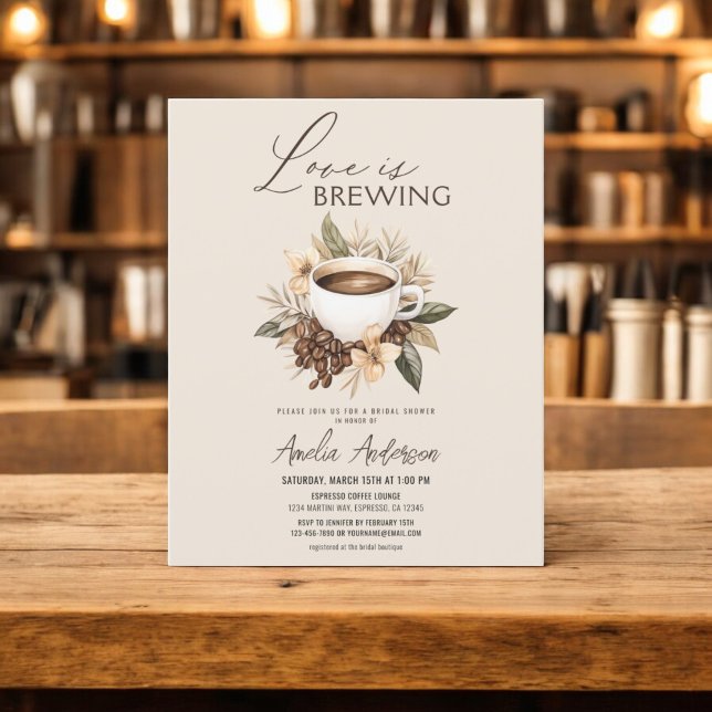 Budget Love is Brewing Bridal Shower Invitation (Creator Uploaded)