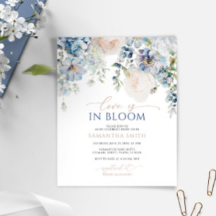 Budget Love is in Bloom Blue Shower Invitation