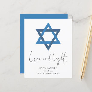 Budget Love Light Star of David Hanukkah Card