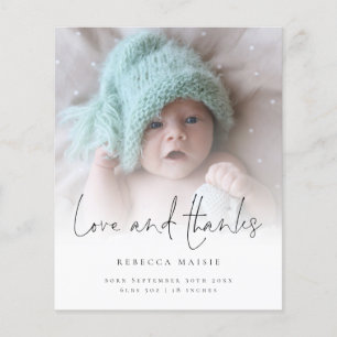 Budget Love Thanks Photo Overlay Birth Announce