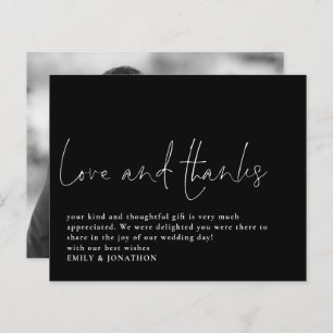 Budget Love Thanks Photo Wedding Thank You Black