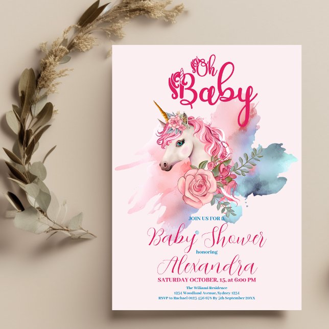 Budget Magical Unicorn Rainbow Baby Shower Flyer (Creator Uploaded)