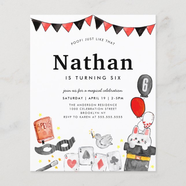 Budget Magician Rabbit Wand Magic Show Birthday (Front)