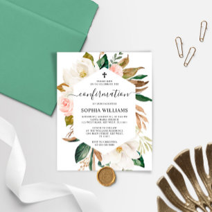 Budget Magnolia Frame Confirmation Invitation
