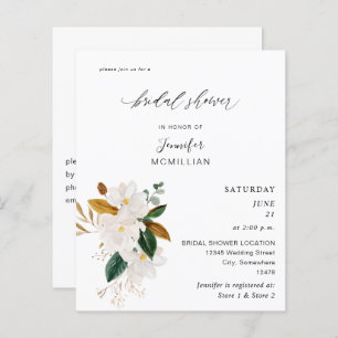 Budget Magnolia White Floral Bridal Shower
