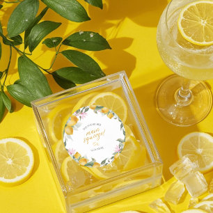 Budget Main Squeeze Lemon Wreath Bridal Shower Classic Round Sticker