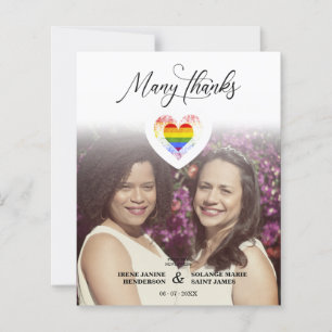 Budget Many Thanks LGBT Rainbow Pride Heart Photo