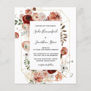Budget Marsala Pink Terracotta Floral Wedding