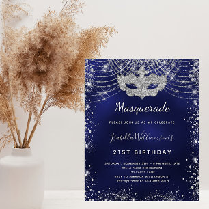 Budget Masquerade navy blue silver birthday