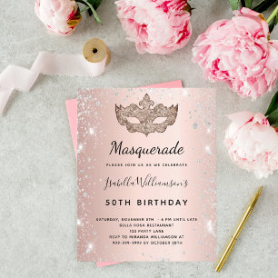 Budget Masquerade party rose gold silver glitter