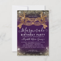 Budget Masquerade Purple Gold Glitter Birthday