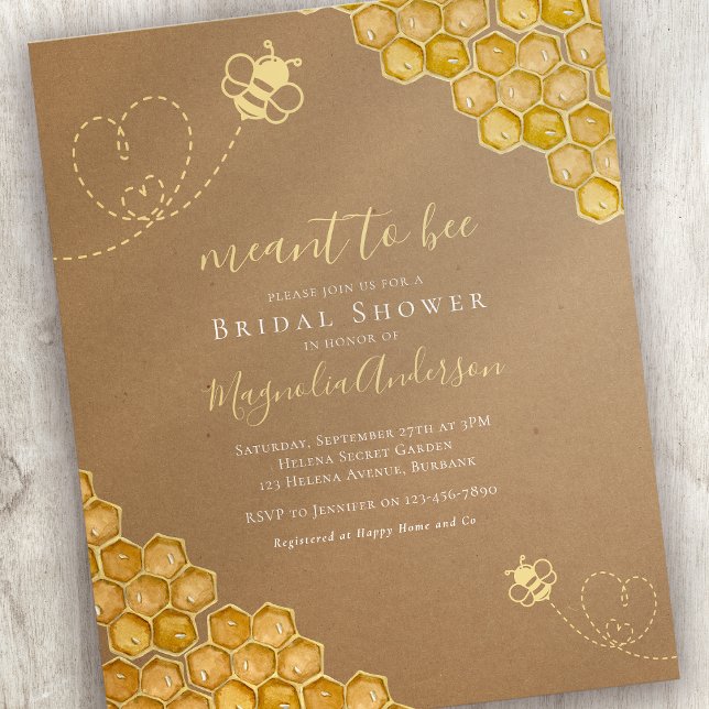 Budget Meant to Bee Bridal Shower Invitation (Creator Uploaded)