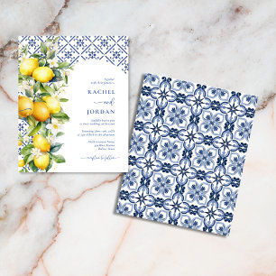 Budget Mediterranean Lemon Wedding Invitations Flyer