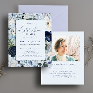 Budget Memorial Blue Floral Celebration of Life