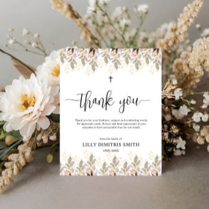 Budget Memorial Funeral Thank you Card