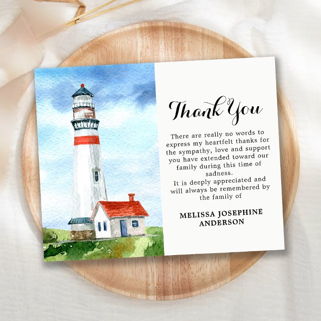 Budget Memorial Lighthouse Sympathy Thank You Card (Creator Uploaded)