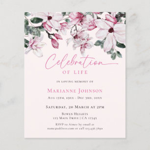 Budget Memorial Pink Floral Celebration of Life