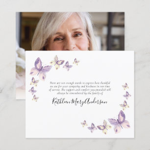Budget Memorial Thank You Card Butterflies