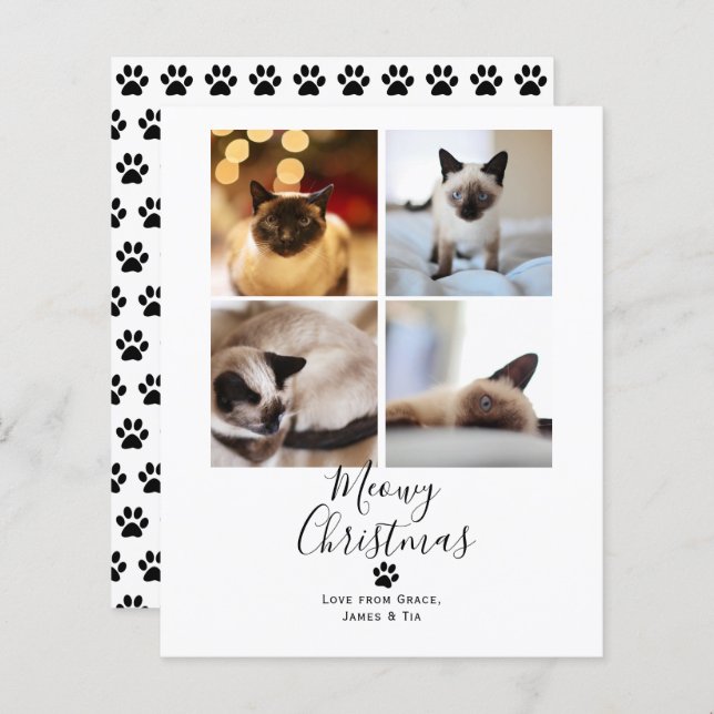BUDGET Meowy Christmas Pet Cat Christmas Card (Front/Back)