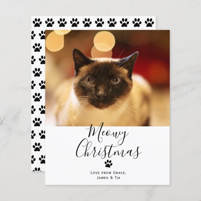 BUDGET Meowy Christmas Pet Cat Christmas Card (Front/Back)