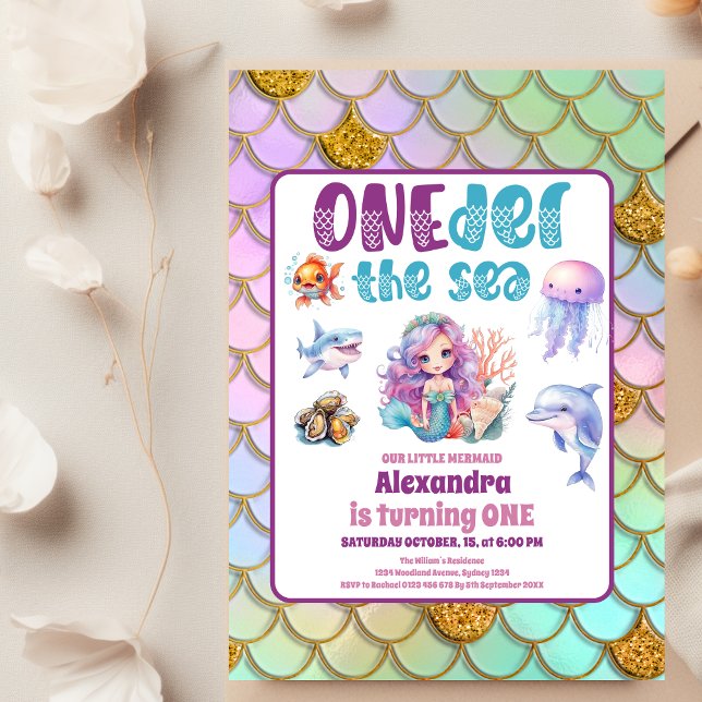 Budget Mermaid 1st Birthday Party  Flyer (Creator Uploaded)