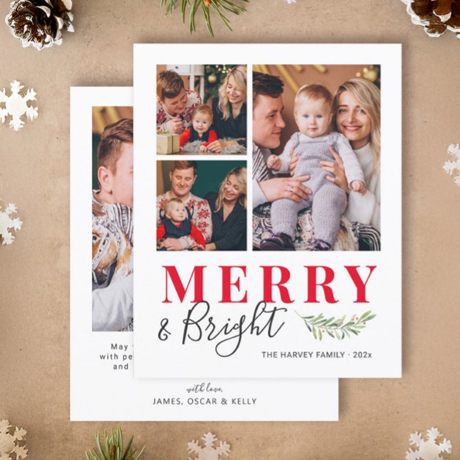 Budget Merry and Bright Photo Collage Card (Creator Uploaded)
