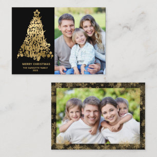 Budget Merry Christmas 2 Photo Gold Card