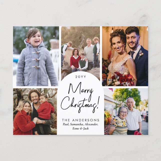 Budget Merry Christmas Arch 5 Family Photo Holiday (Front)