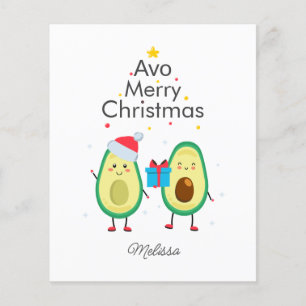 Budget Merry Christmas Avocado Gag Custom Card