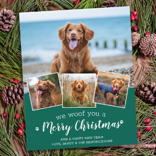 Budget Merry Christmas Dog Pet Photo Holiday Card 