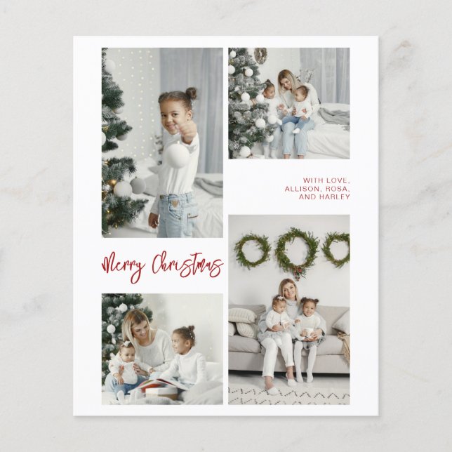 BUDGET Merry Christmas Family Photo Card (Front)