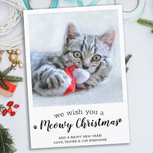 Budget Merry Christmas From The Cat Pet Photo Card