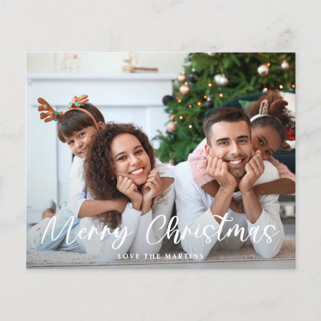 Budget Merry Christmas Fun Script Photo Flyer (Front)