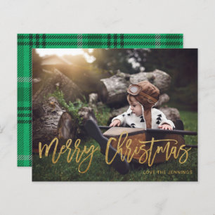 Budget Merry Christmas Gold Glitter Script Photo