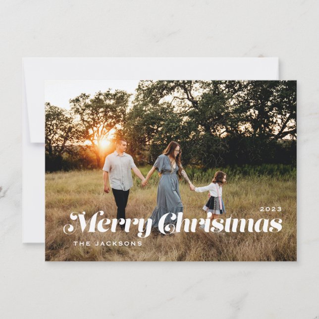 Budget Merry Christmas Holiday Card (Front)
