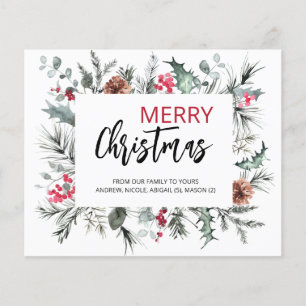 Budget Merry Christmas Holiday Greenery 2025  card