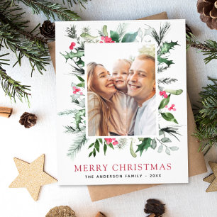 Budget Merry Christmas Holiday Photo Card